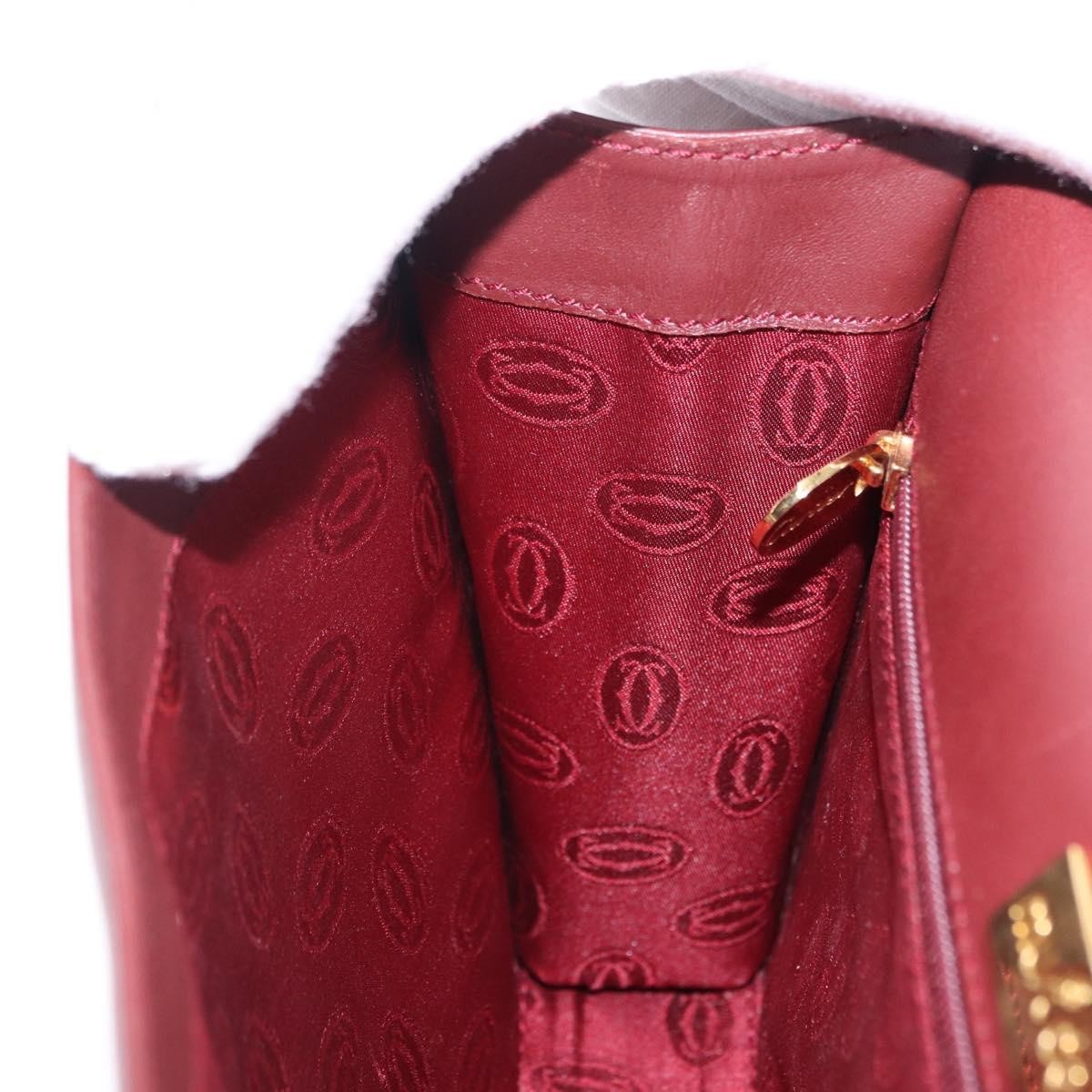 Cartier Must De Cartier Clutch Leather Burgundy Leather Clutche & Pouche Bag (Pre-Owned)