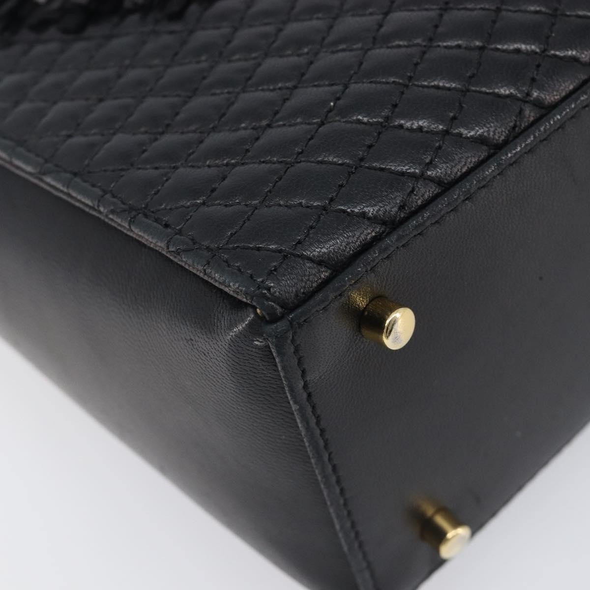 Bally Vintage Chain Quilted Leather Black Leather Shoulder Bag Bag (Pre-Owned)