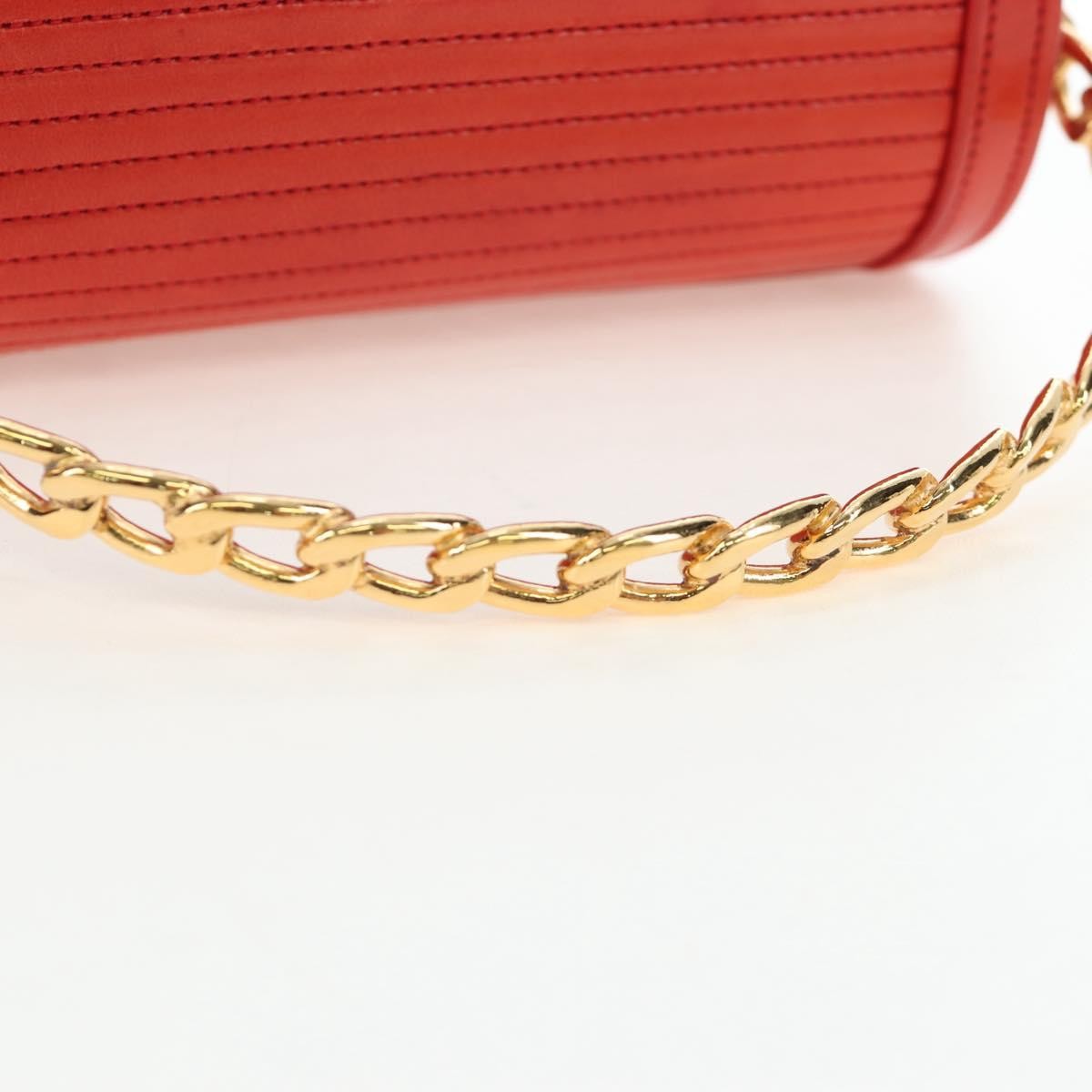 Chanel Vintage Mademoiselle Top Handle Flap Quilted Leather Red Leather Handbag (Pre-Owned)