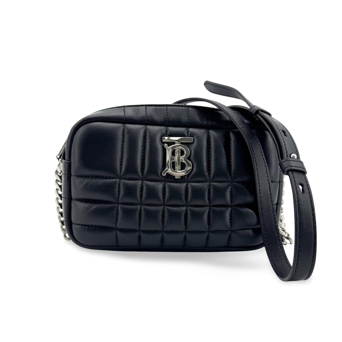 Burberry Lola Camera Quilted Leather Black Leather Shoulder Bag Bag (Pre-Owned)