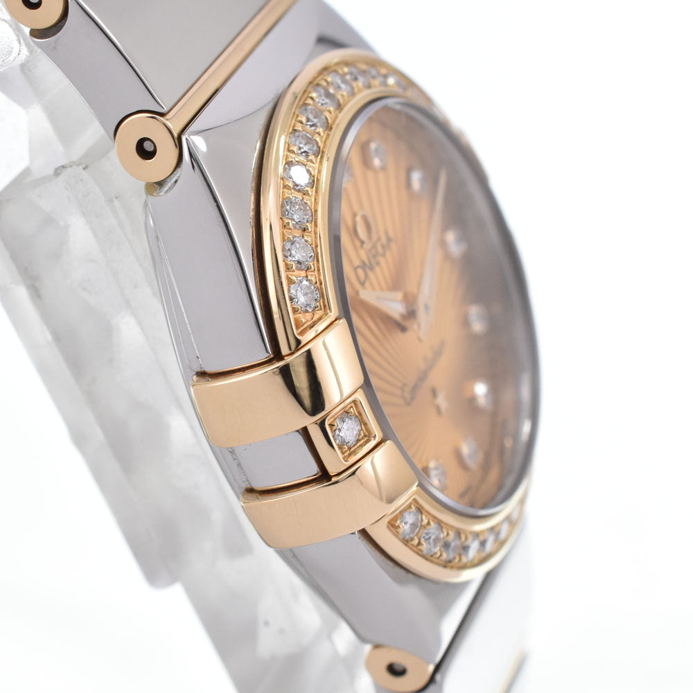 Omega Constellation Quartz Stainless Steel And Yellow Gold With Diamond Bezel And Markers And Mother Of Pearl Watch (Pre-Owned)
