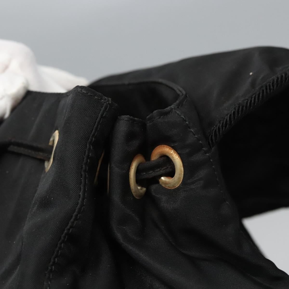 Prada Flap Drawstring Tessuto Black Nylon Backpack Bag (Pre-Owned)