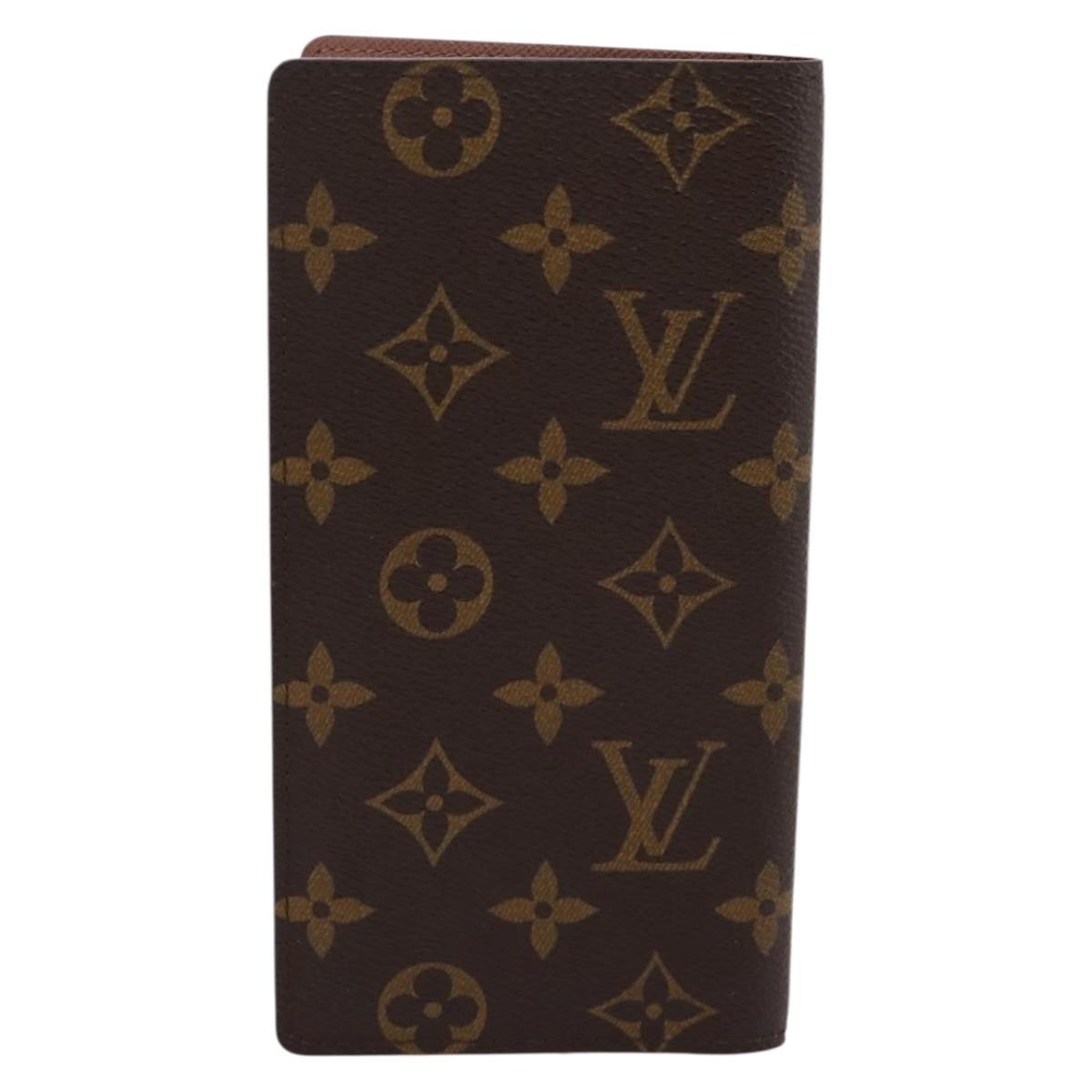 Louis Vuitton Porte Valeurs Checkbook Monogram Canvas Brown Canvas Wallets Accessory (Pre-Owned)