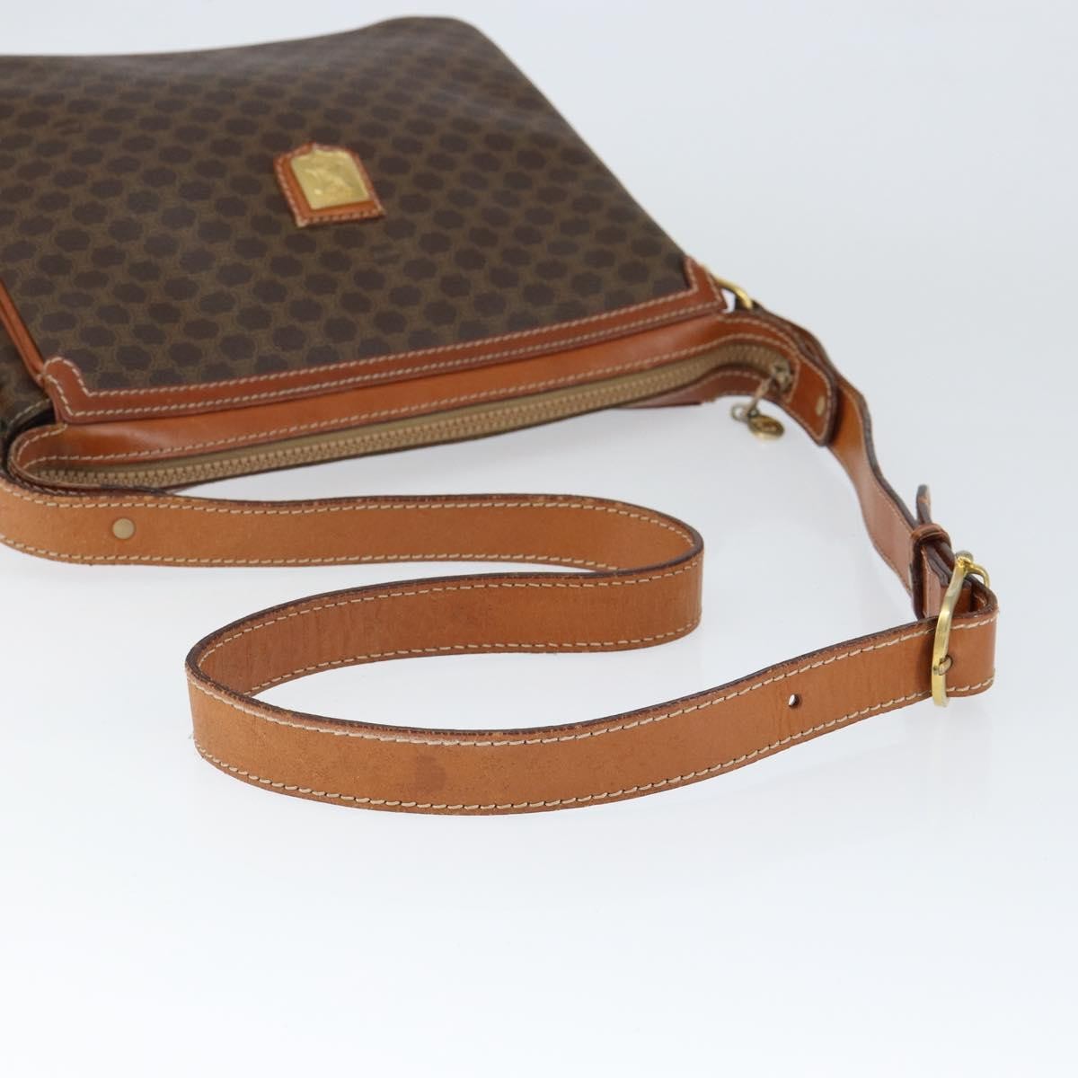 Celine Macadam Shoulder Pvc Leather Brown Canvas Shoulder Bag Bag (Pre-Owned)