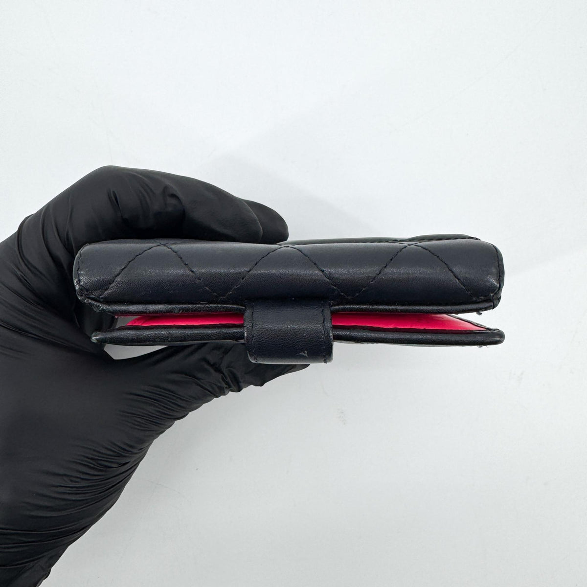 Chanel Cambon Trifold Quilted Lambskin Black Leather Wallets Accessory (Pre-Owned)