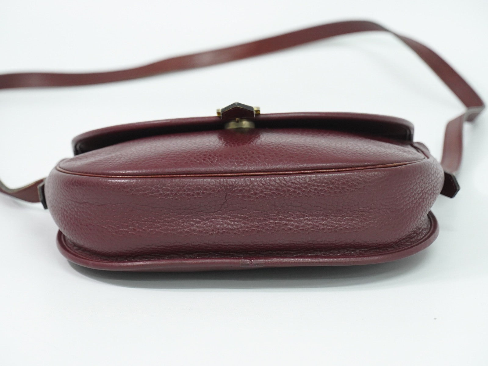 Christian Dior Vintage Cd Flap Leather Burgundy Leather Shoulder Bag Bag (Pre-Owned)