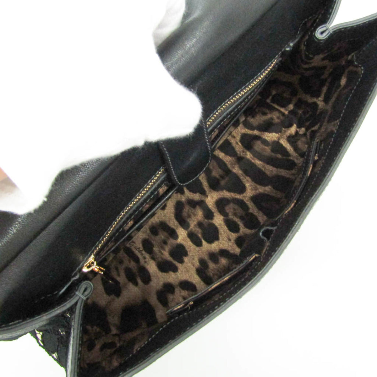 Dolce & Gabbana Miss Sicily Floral Lace Black Cotton Handbag (Pre-Owned)