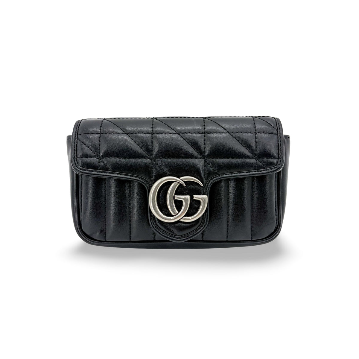 Gucci Gg Marmont Patent Black Leather Shoulder Bag Bag (Pre-Owned)