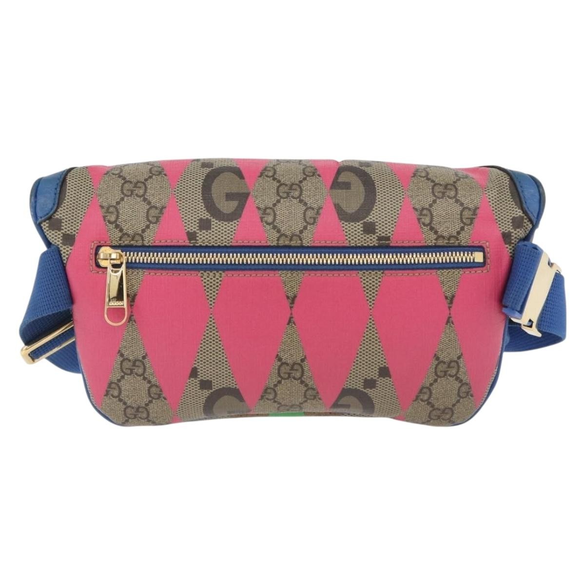 Gucci Gg Rhombus Cuir Multicolour Canvas Crossbody Bag Bag (Pre-Owned)