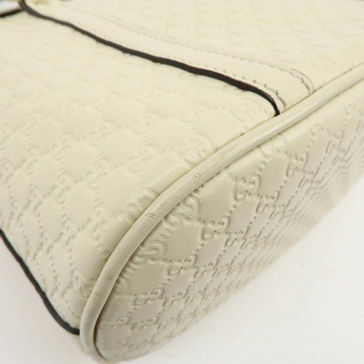 Gucci Convertible Dome Satchel Guccissima Leather White Leather Handbag (Pre-Owned)