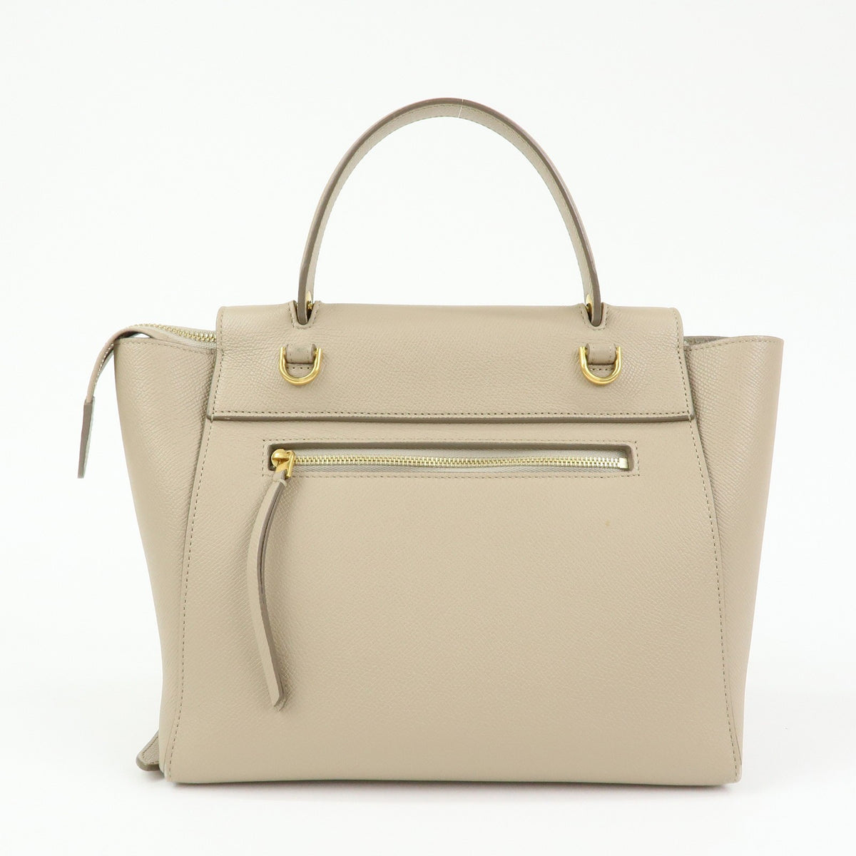 Celine Belt Textured Leather Beige Leather Handbag (Pre-Owned)