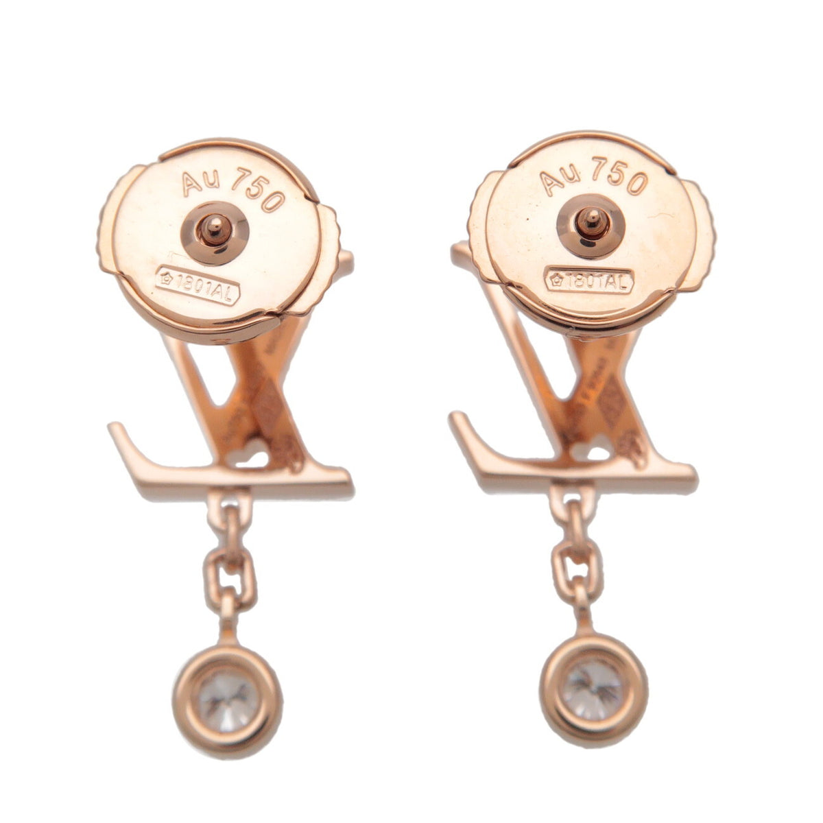 Louis Vuitton Idylle Blossom Lv Ear Stud 18K Yellow Gold With Diamond Gold Rose_Gold Earrings Jewelry (Pre-Owned)