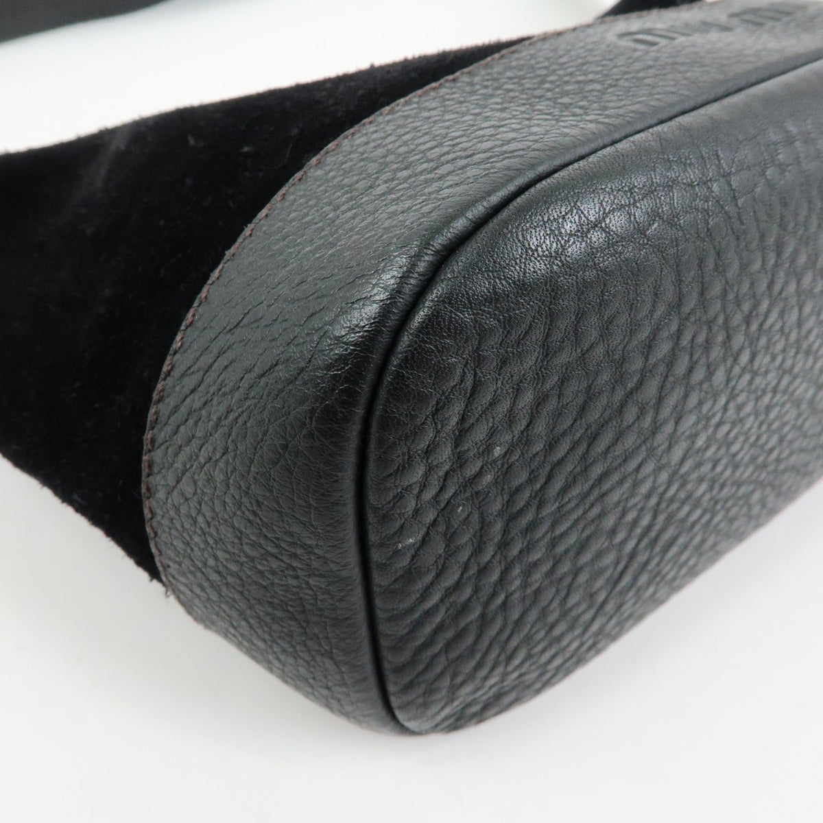 Miu Miu Shoulder Suede Black Suede Shoulder Bag Bag (Pre-Owned)