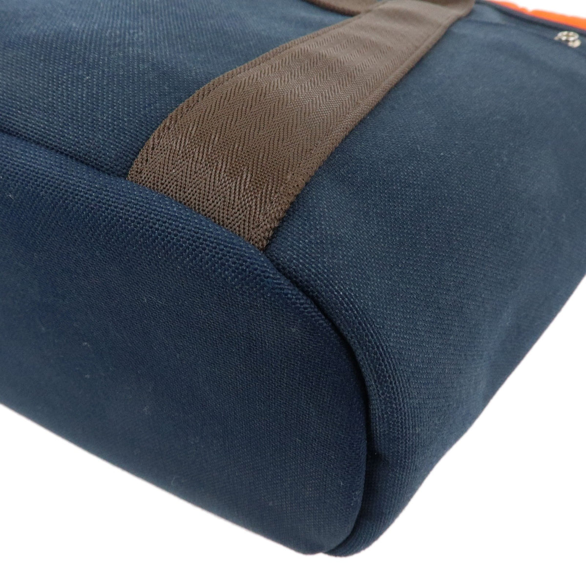 Hermes Sac De Pansage Groom Canvas Navy Canvas Handbag (Pre-Owned)