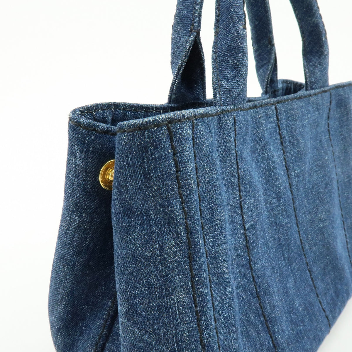 Prada Canapa Convertible Denim Blue Denim_Jeans Tote Bag Bag (Pre-Owned)