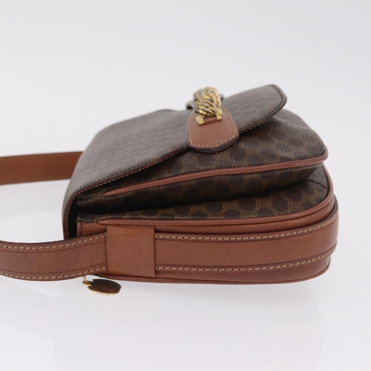 Celine Macadam Shoulder Canvas Brown Canvas Crossbody Bag Bag (Pre-Owned)