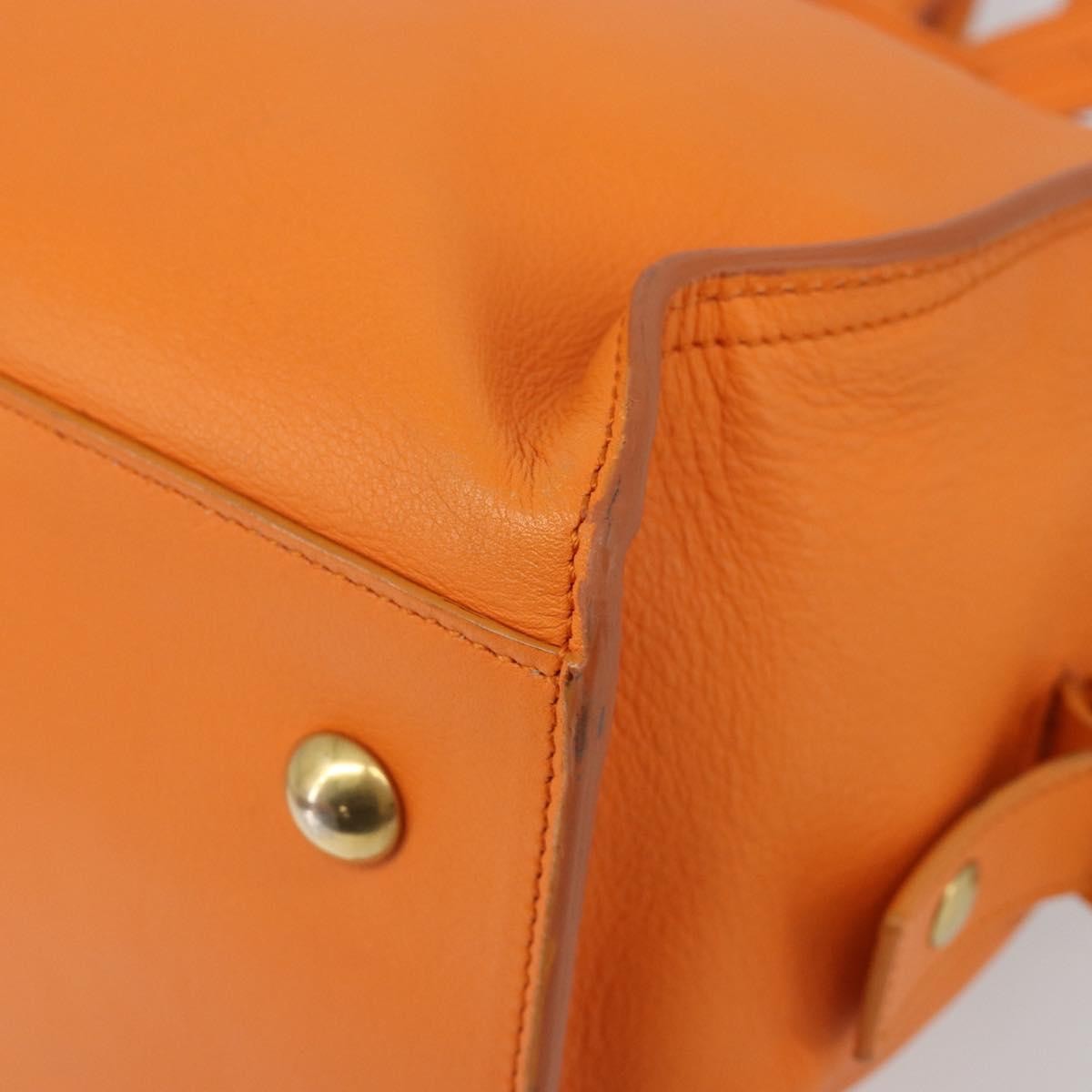 Saint Laurent Classic Y Cabas Leather Orange Leather Tote Bag Bag (Pre-Owned)