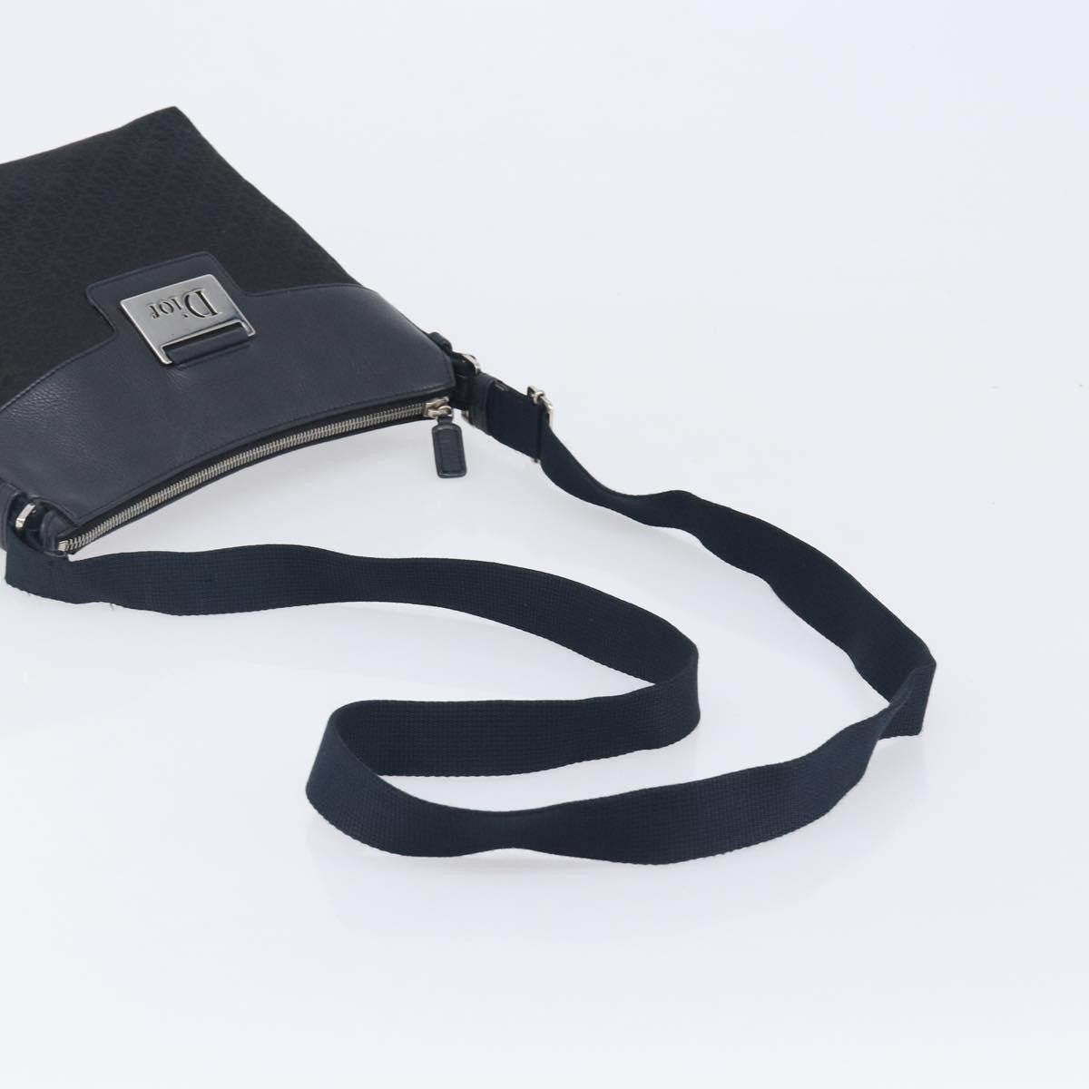 Christian Dior Vintage Street Chic Messenger Diorissimo Canvas And Leather Black Canvas Handbag (Pre-Owned)