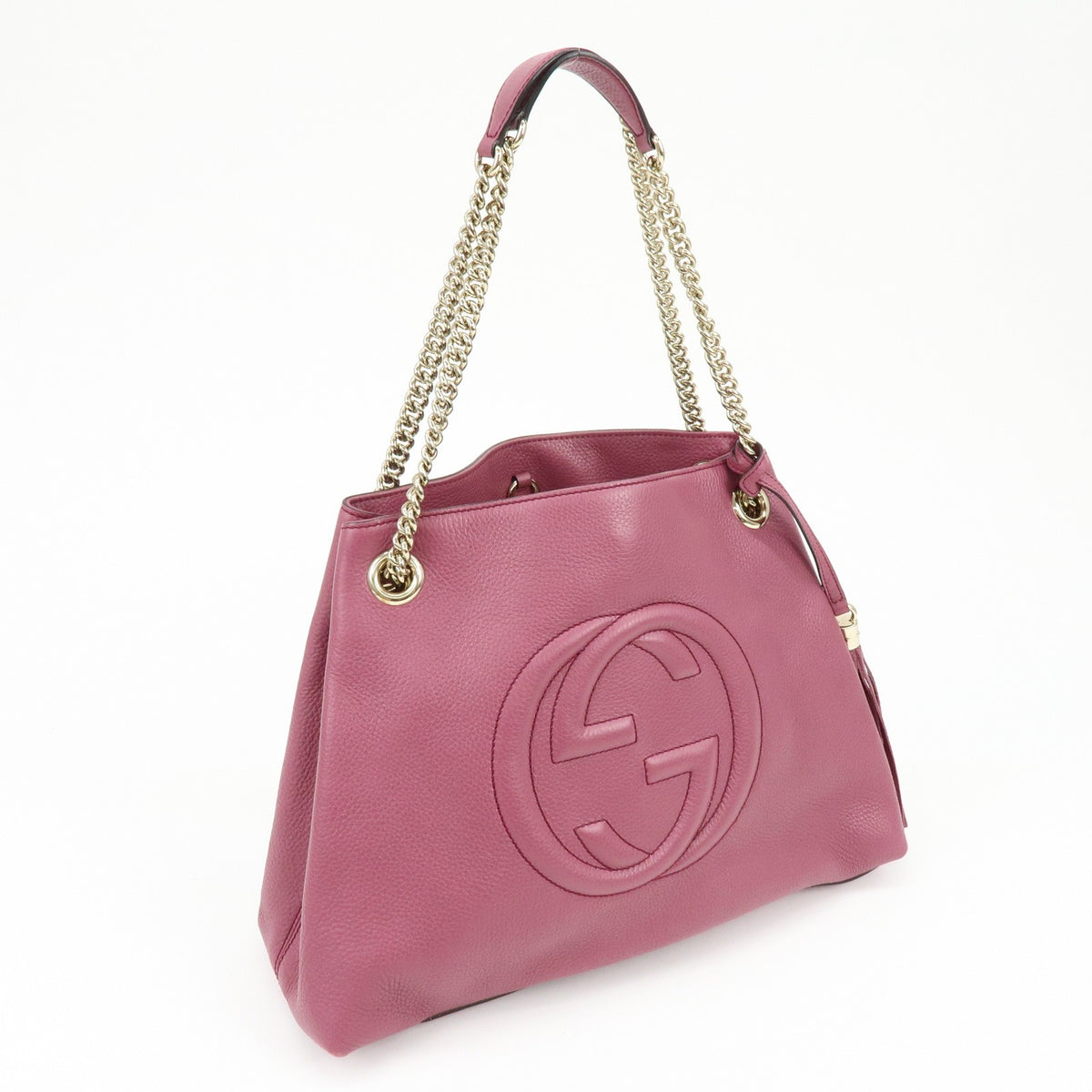 Gucci Soho Chain Strap Leather Purple Leather Shoulder Bag Bag (Pre-Owned)