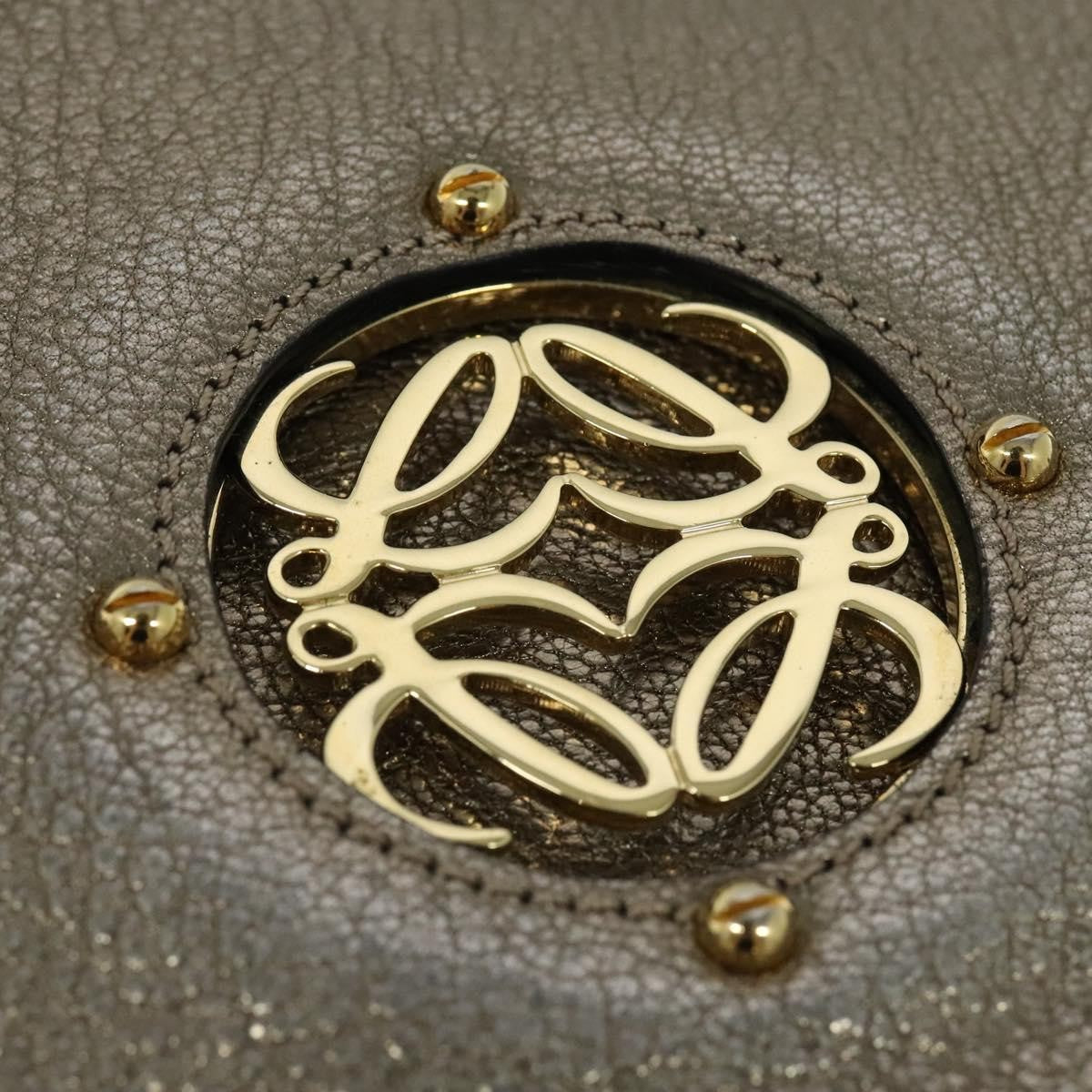 Loewe Anagram Leather Gold Leather Tote Bag Bag (Pre-Owned)
