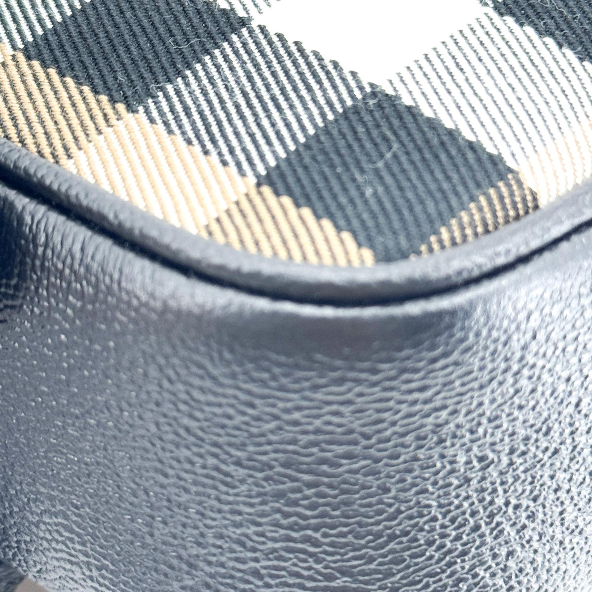 Burberry Camera Vintage Check Canvas Black Canvas Handbag (Pre-Owned)
