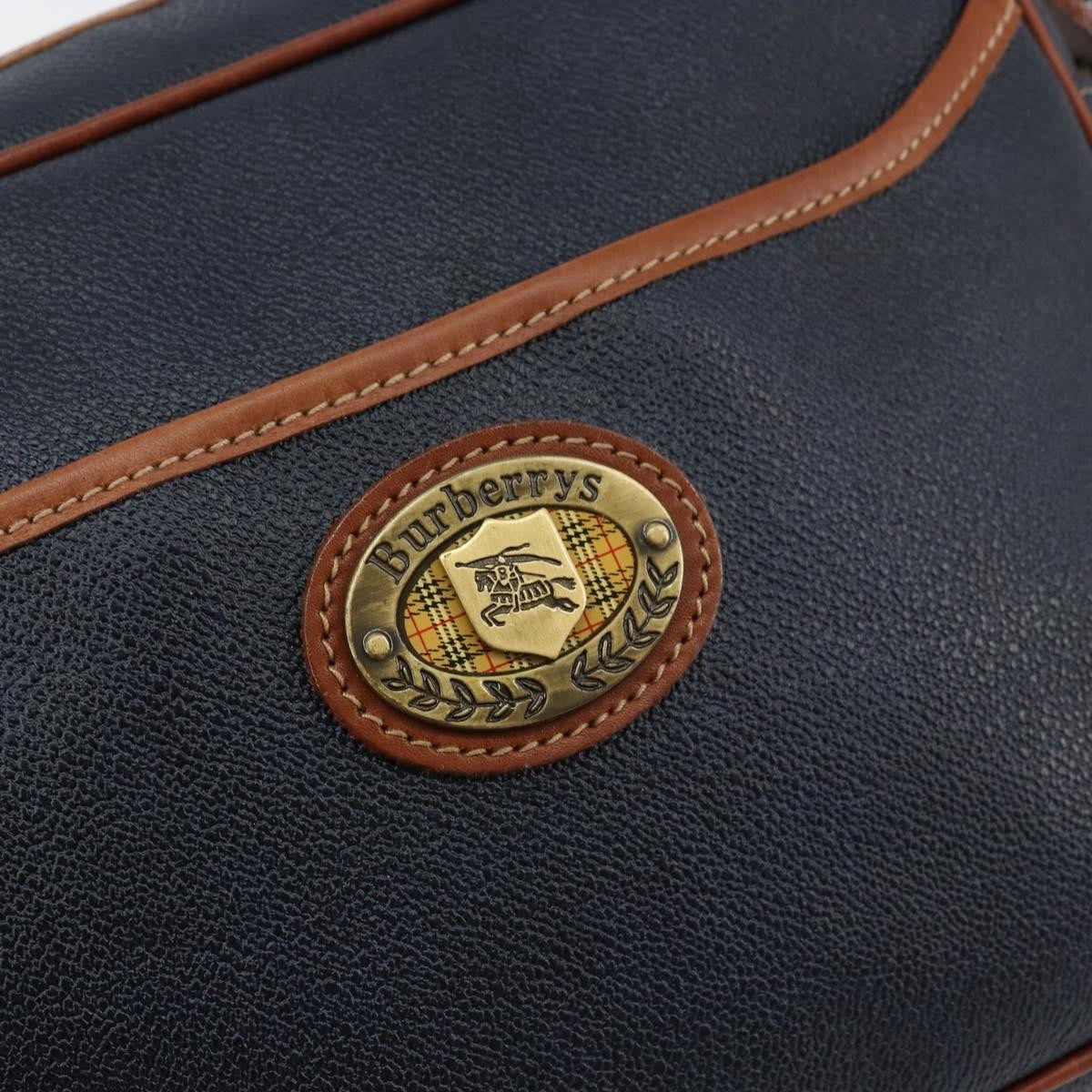 Burberry Vintage Leather Navy Leather Shoulder Bag Bag (Pre-Owned)