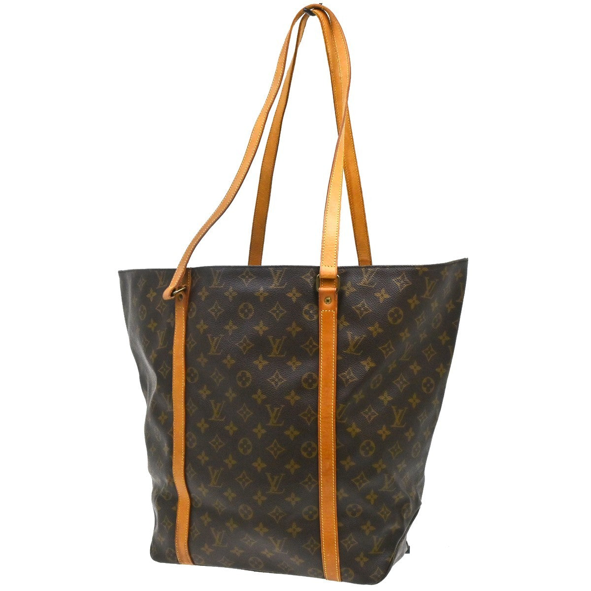 Louis Vuitton Shopping Sac Monogram Canvas Brown Canvas Handbag (Pre-Owned)