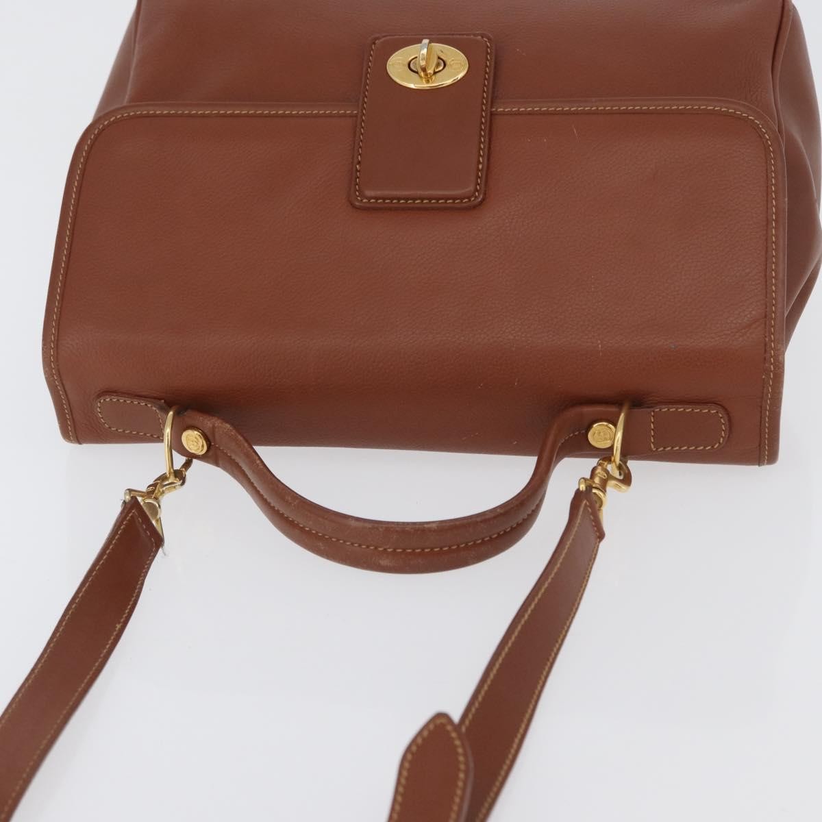 Gucci Vintage Leather Brown Leather Handbag (Pre-Owned)