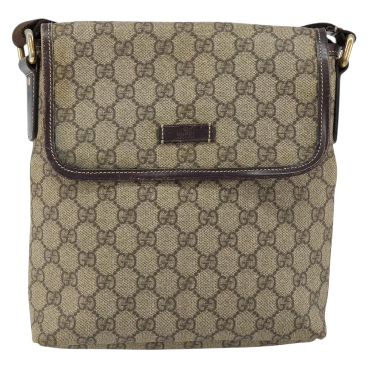 Gucci Flap Messenger Gg Coated Canvas Beige Pvc Shoulder Bag Bag (Pre-Owned)