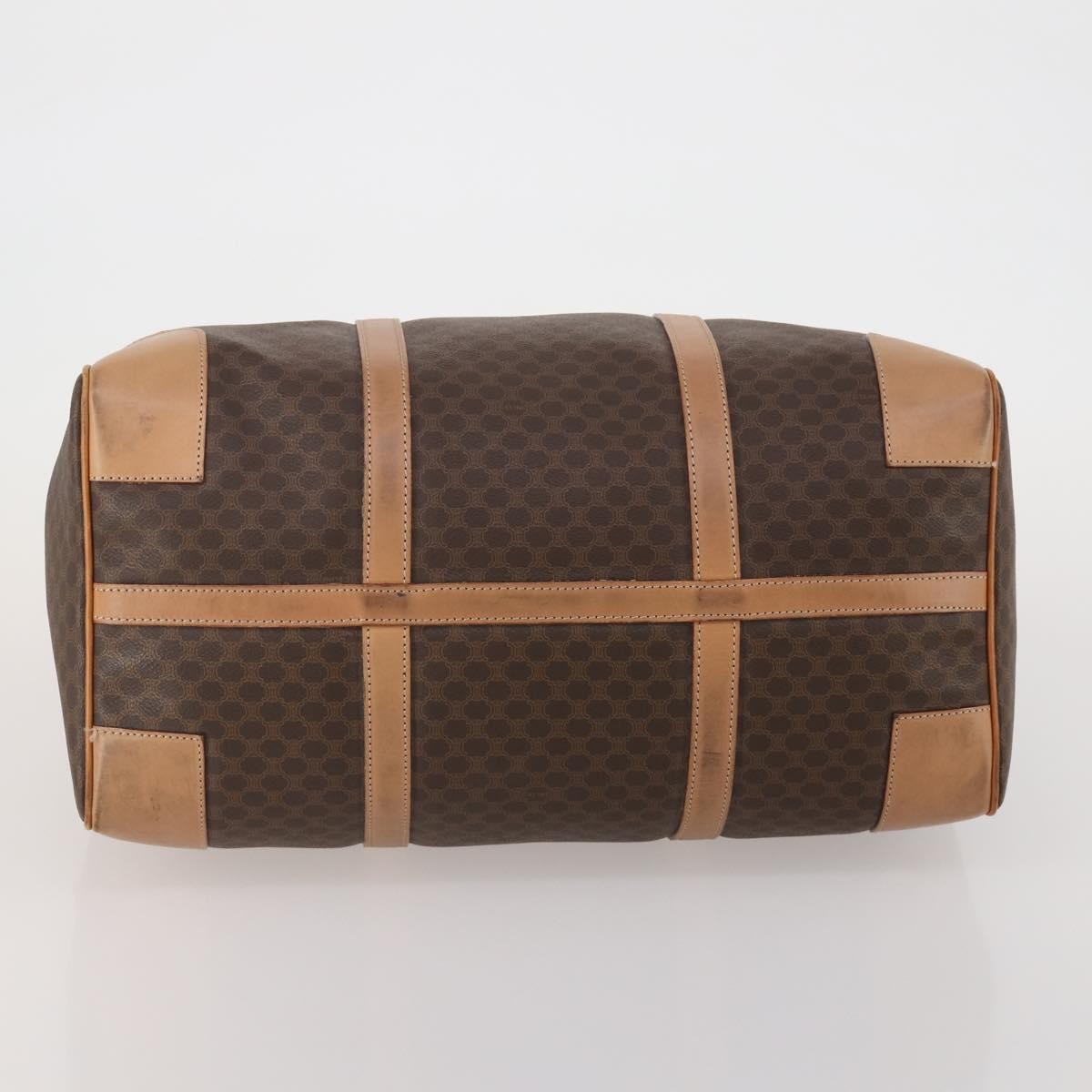 Celine Vintage Duffle Canvas And Leather Brown Canvas Travel Bag Bag (Pre-Owned)