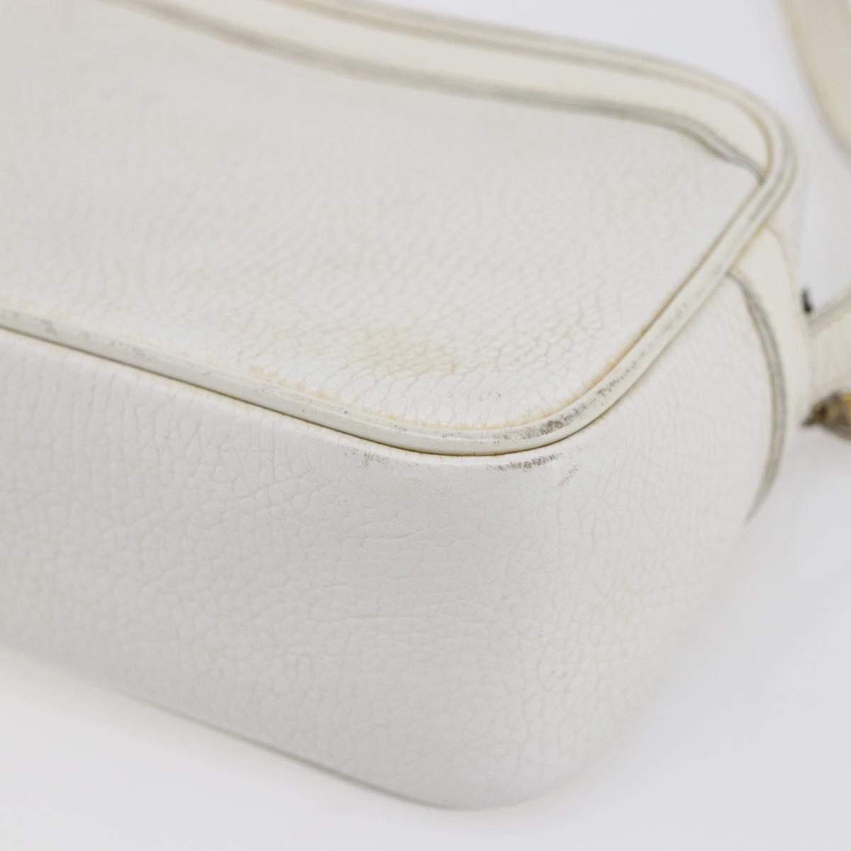 Celine Vintage Leather White Leather Shoulder Bag Bag (Pre-Owned)