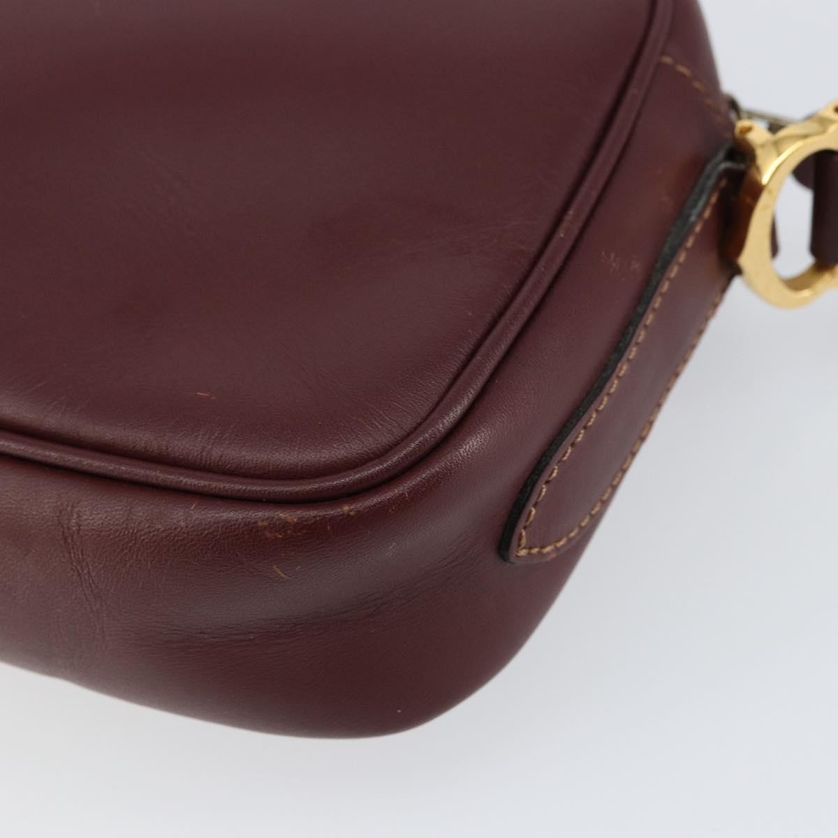 Cartier Must De Cartier Leather Burgundy Leather Shoulder Bag Bag (Pre-Owned)