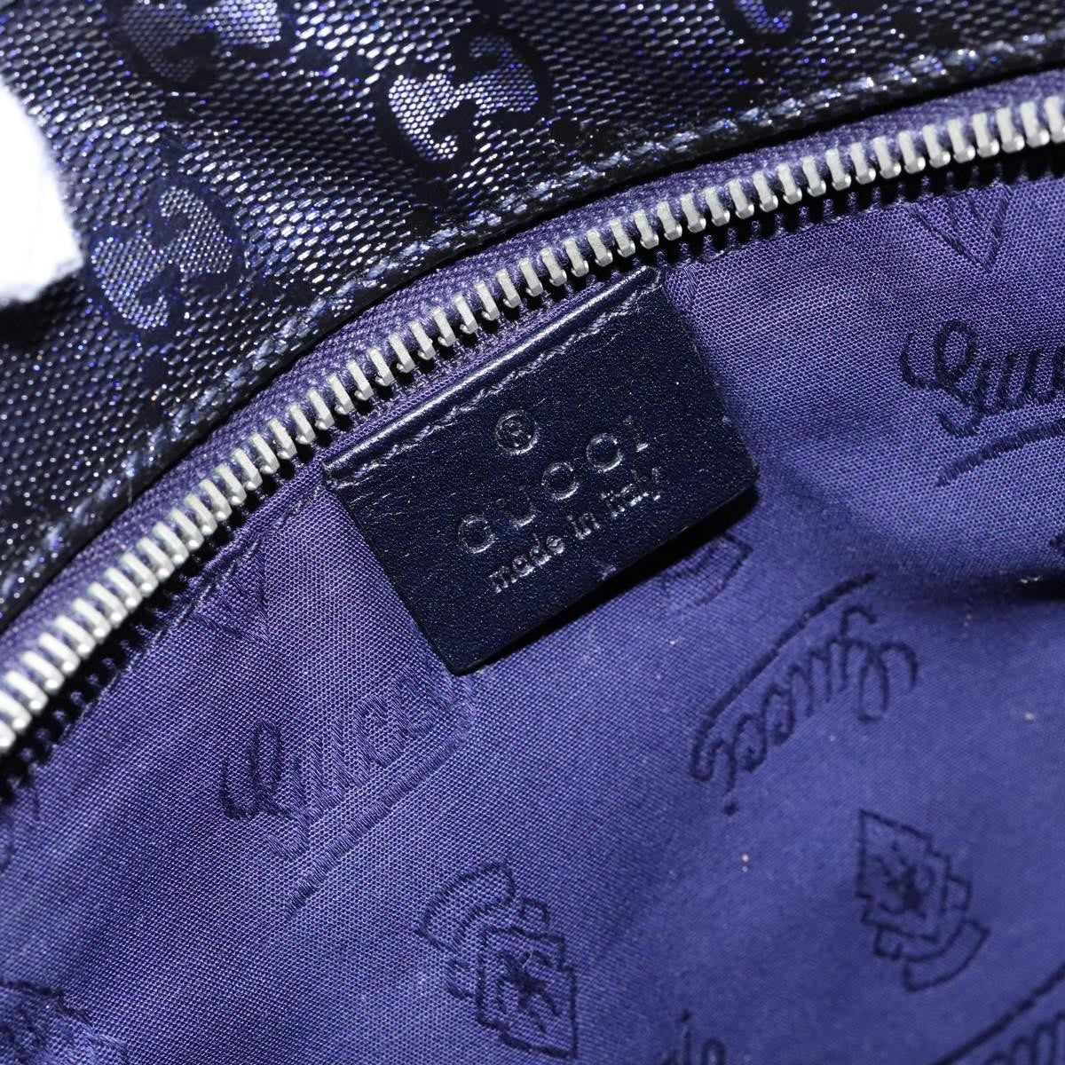 Gucci Plus Tote Gg Imprime Navy Canvas Tote Bag Bag (Pre-Owned)