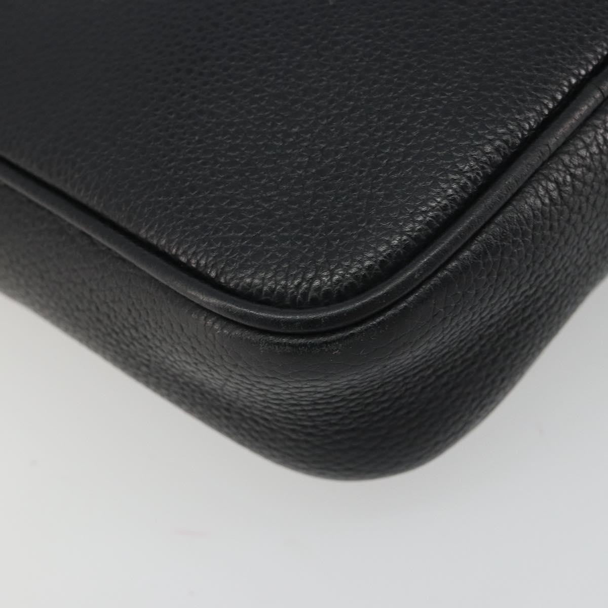 Gucci Logo Zip Messenger Printed Leather Black Leather Clutche & Pouche Bag (Pre-Owned)