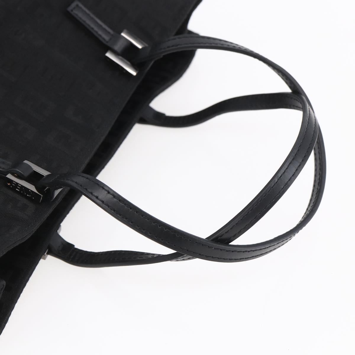 Fendi Vintage Shopping Zucchino Canvas Black Canvas Tote Bag Bag (Pre-Owned)