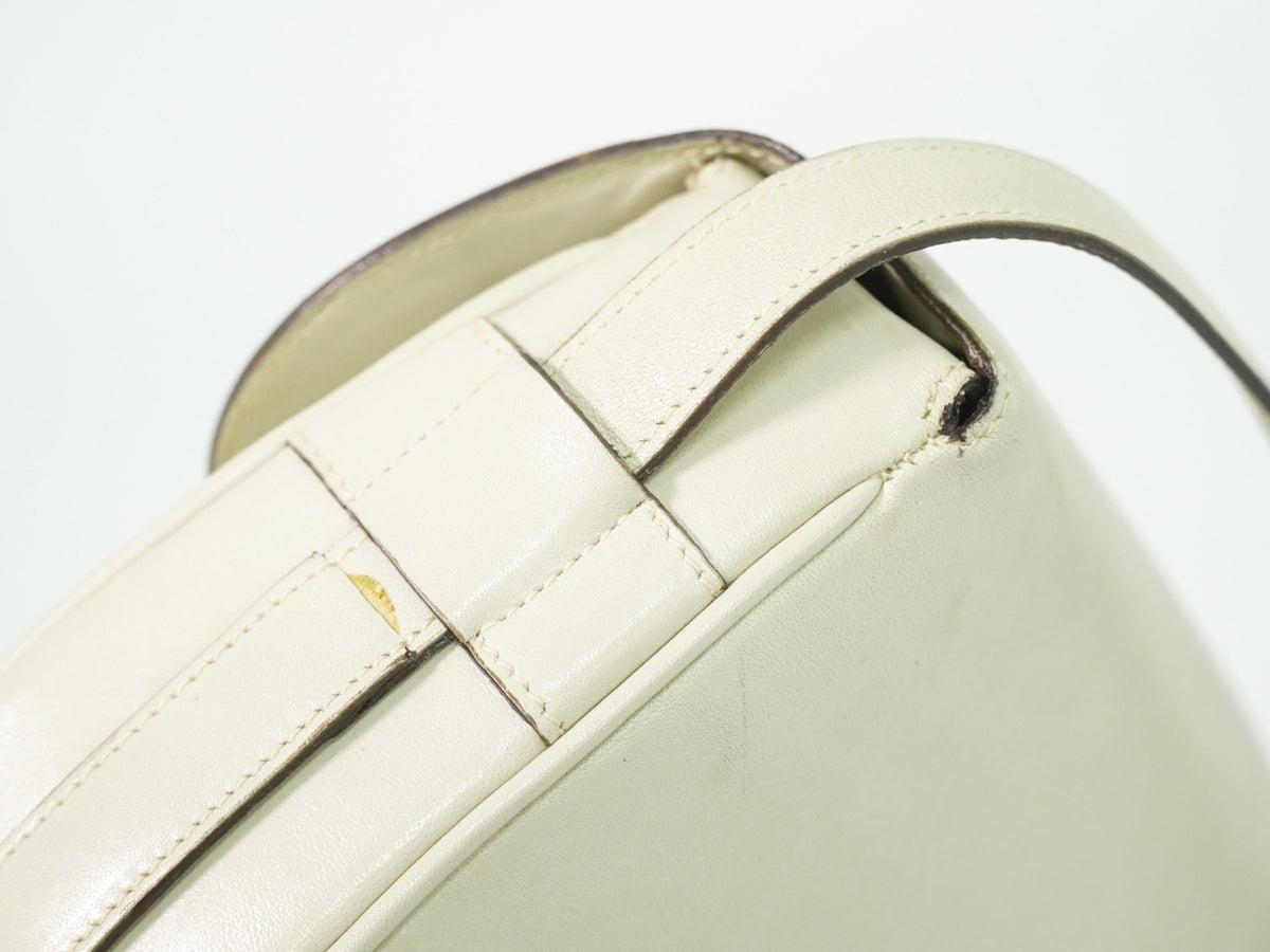 Celine Flap Shoulder Leather Beige Leather Shoulder Bag Bag (Pre-Owned)