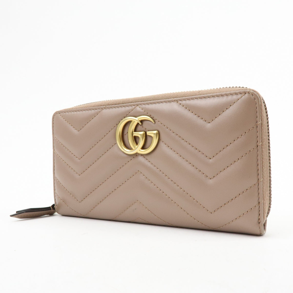Gucci Gg Marmont Organizer Matelasse Leather Beige Leather Wallets Accessory (Pre-Owned)