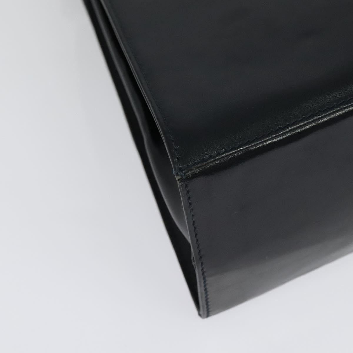 Salvatore Ferragamo Gancini Convertible Top Handle Leather Black Leather Handbag (Pre-Owned)