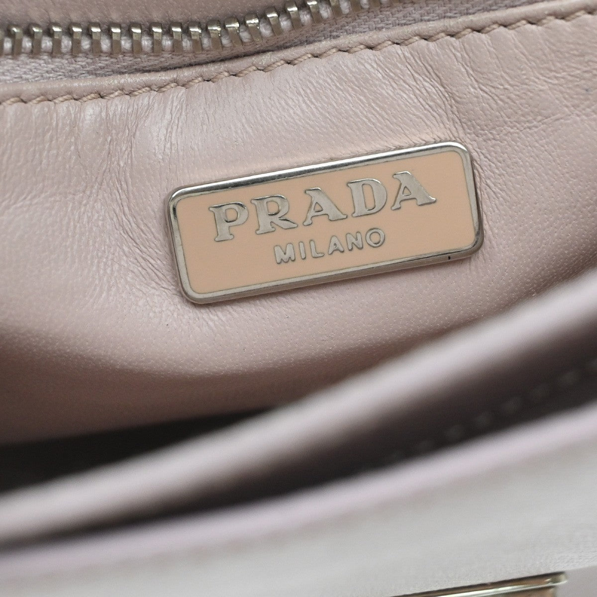 Prada Sound Flap Embroidered Saffiano Pink Leather Shoulder Bag Bag (Pre-Owned)