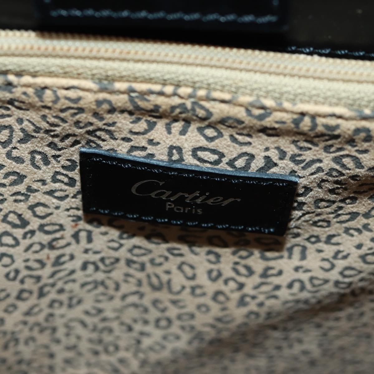 Cartier Panthère Leather Black Leather Handbag (Pre-Owned)