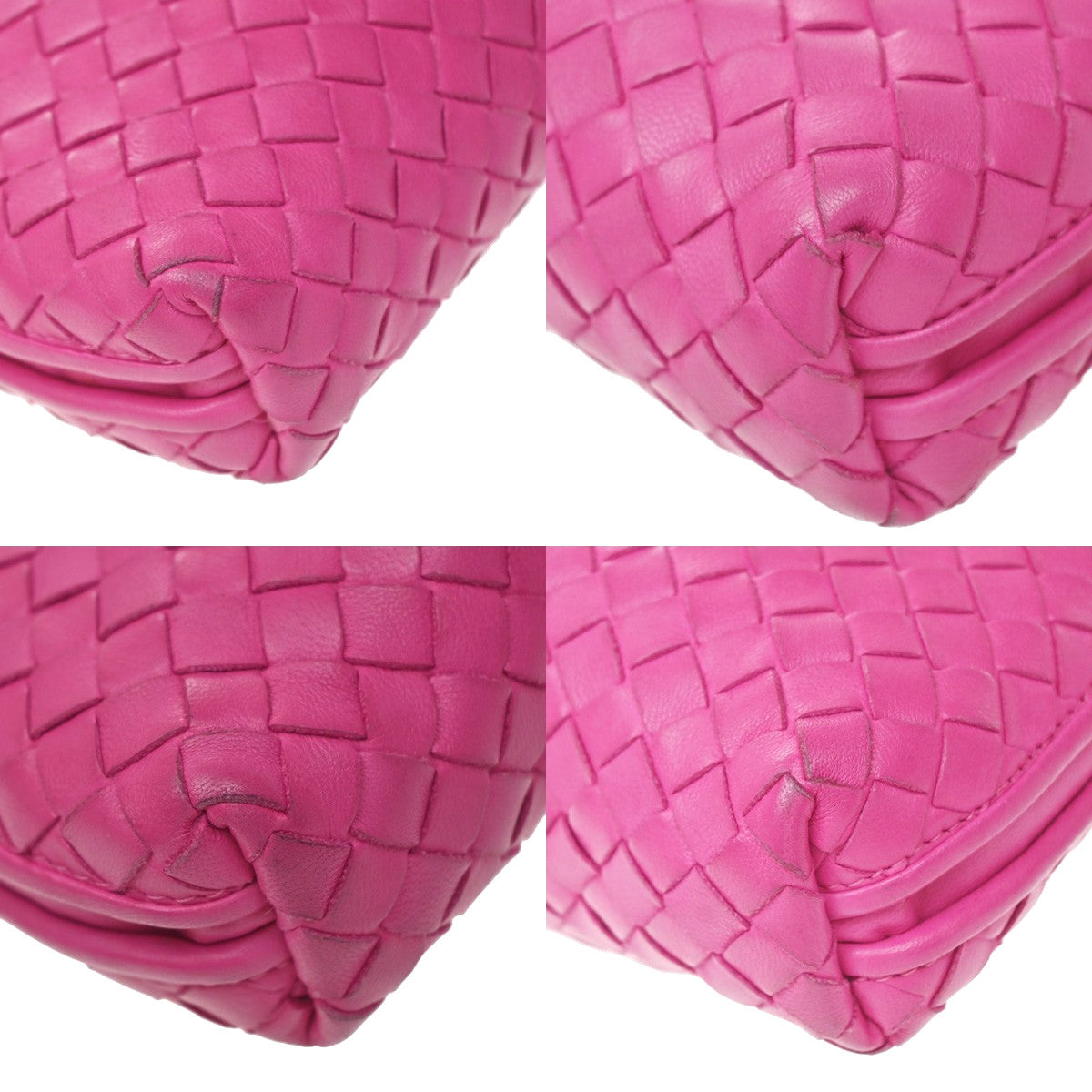 Bottega Veneta Nodini Intrecciato Nappa Pink Leather Shoulder Bag Bag (Pre-Owned)