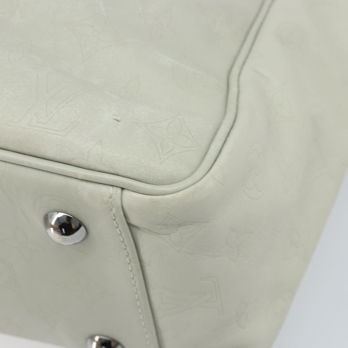 Louis Vuitton Clarkson Messenger Monogram Shadow Leather White Leather Handbag (Pre-Owned)