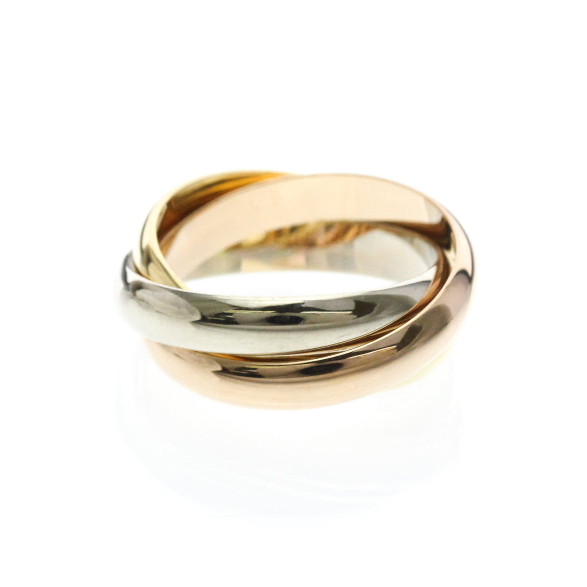 Cartier Trinity 18K Tricolor Gold Gold Gold Ring Jewelry (Pre-Owned)