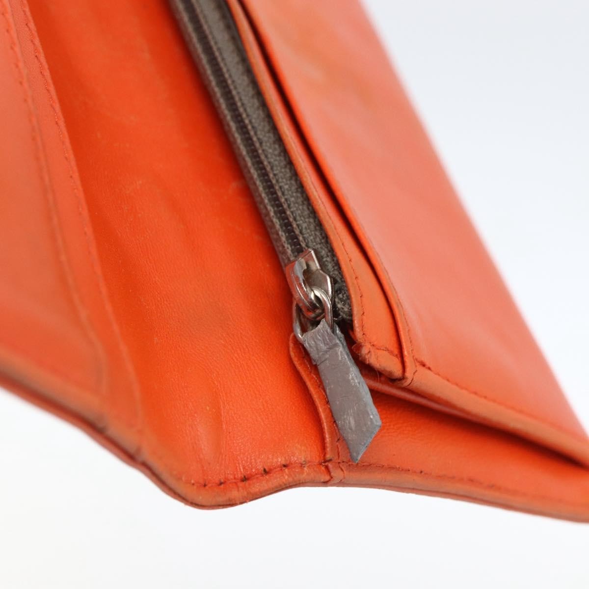 Chanel Lucky Symbols Yen Embossed Quilted Patent Orange Patent_Leather Wallets Accessory (Pre-Owned)