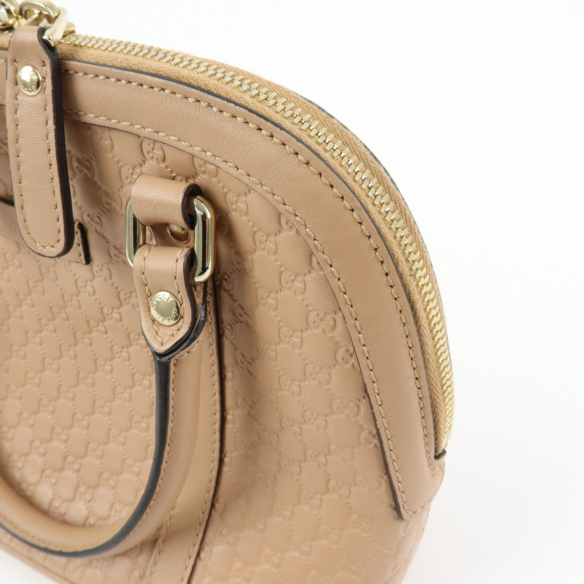 Gucci Convertible Dome Satchel Microguccissima Leather Beige Leather Handbag (Pre-Owned)