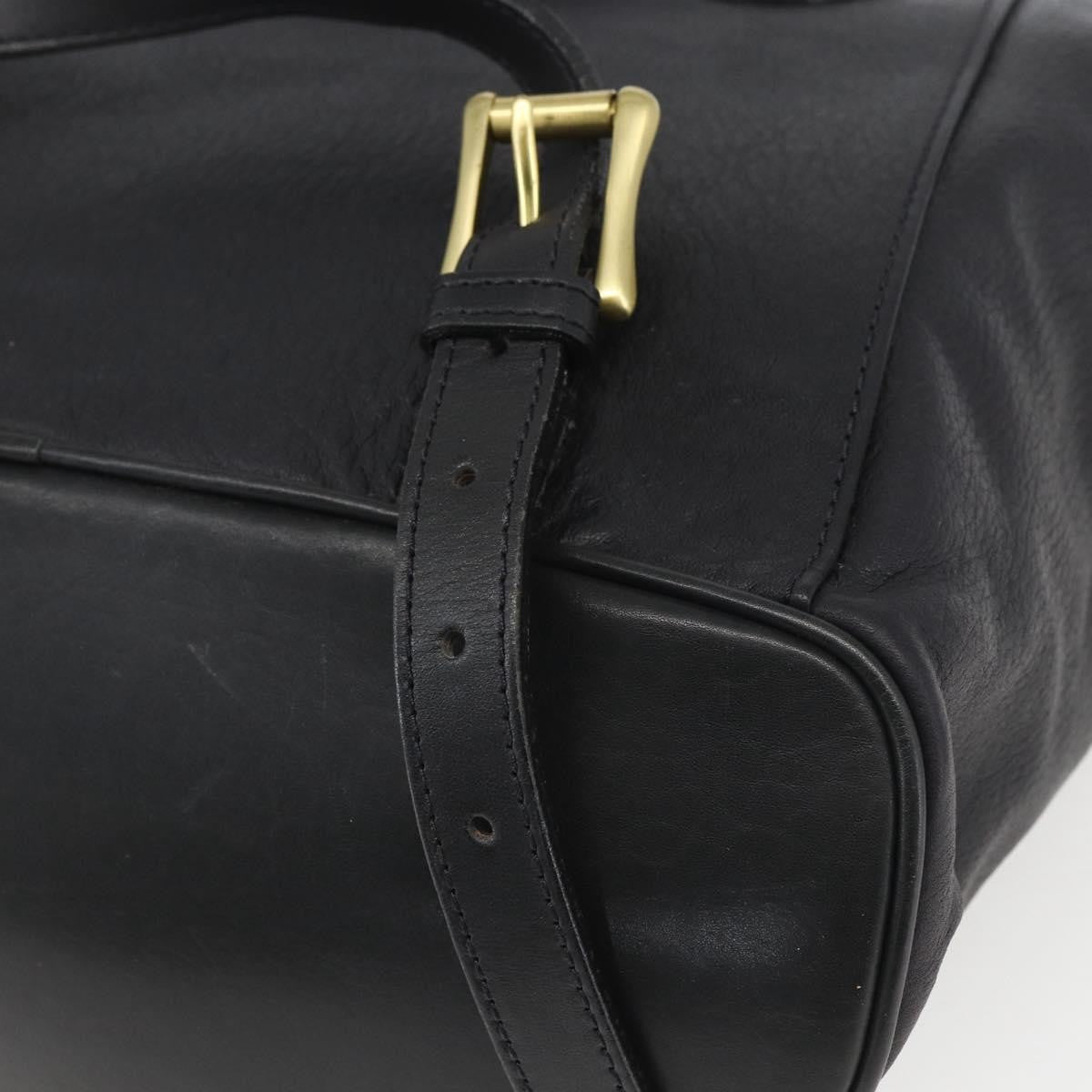 Bally Vintage Leather Black Leather Backpack Bag (Pre-Owned)