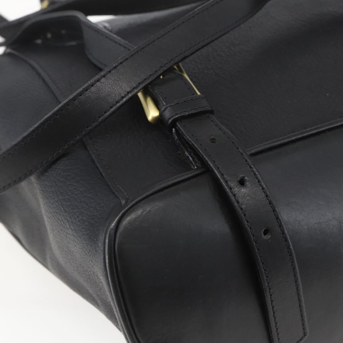 Bally Vintage Leather Black Leather Backpack Bag (Pre-Owned)