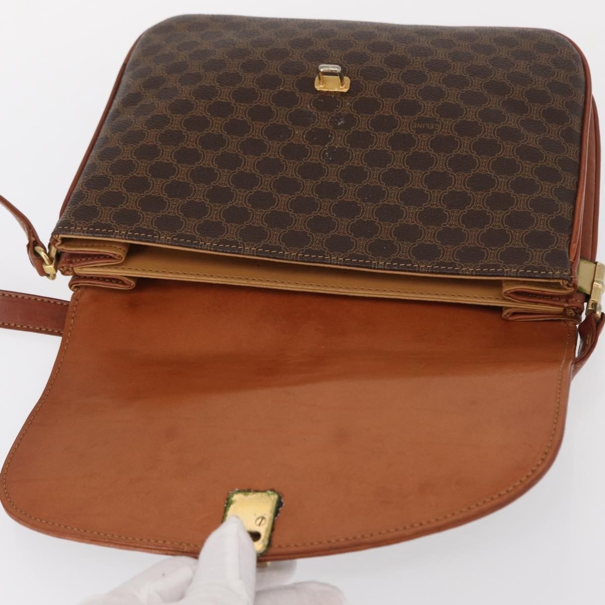 Celine Vintage Canvas Brown Canvas Shoulder Bag Bag (Pre-Owned)