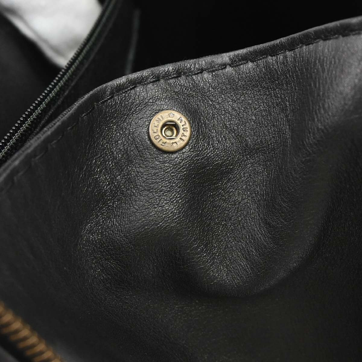 Chanel Surpique Zip Around Satchel Quilted Leather Black Leather Handbag (Pre-Owned)