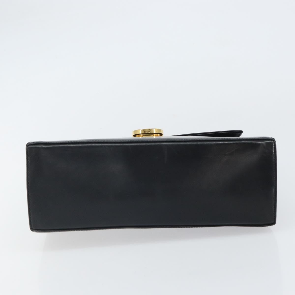 Salvatore Ferragamo Gancini Convertible Top Handle Leather Black Leather Handbag (Pre-Owned)